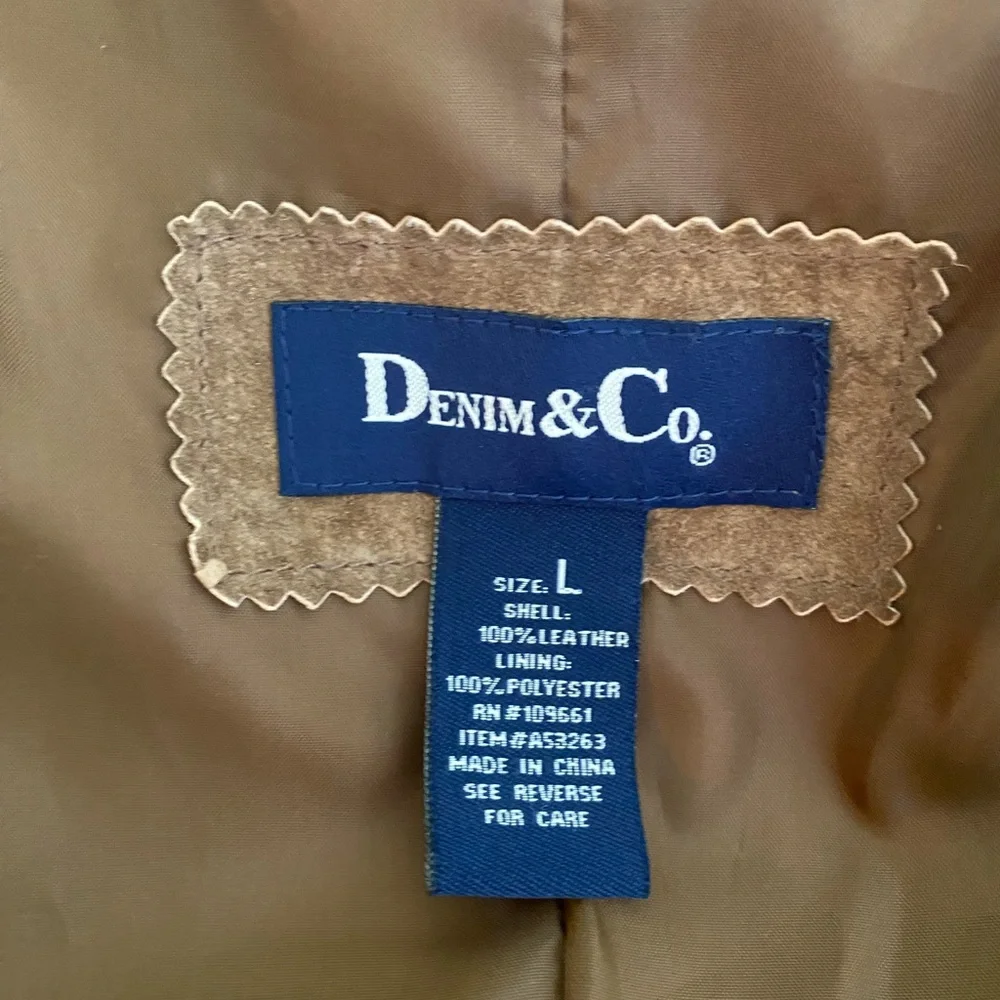 Denim&Co Woman's Washable Leather Fringe Jacket, size L Never Worn - Picture 10 of 16